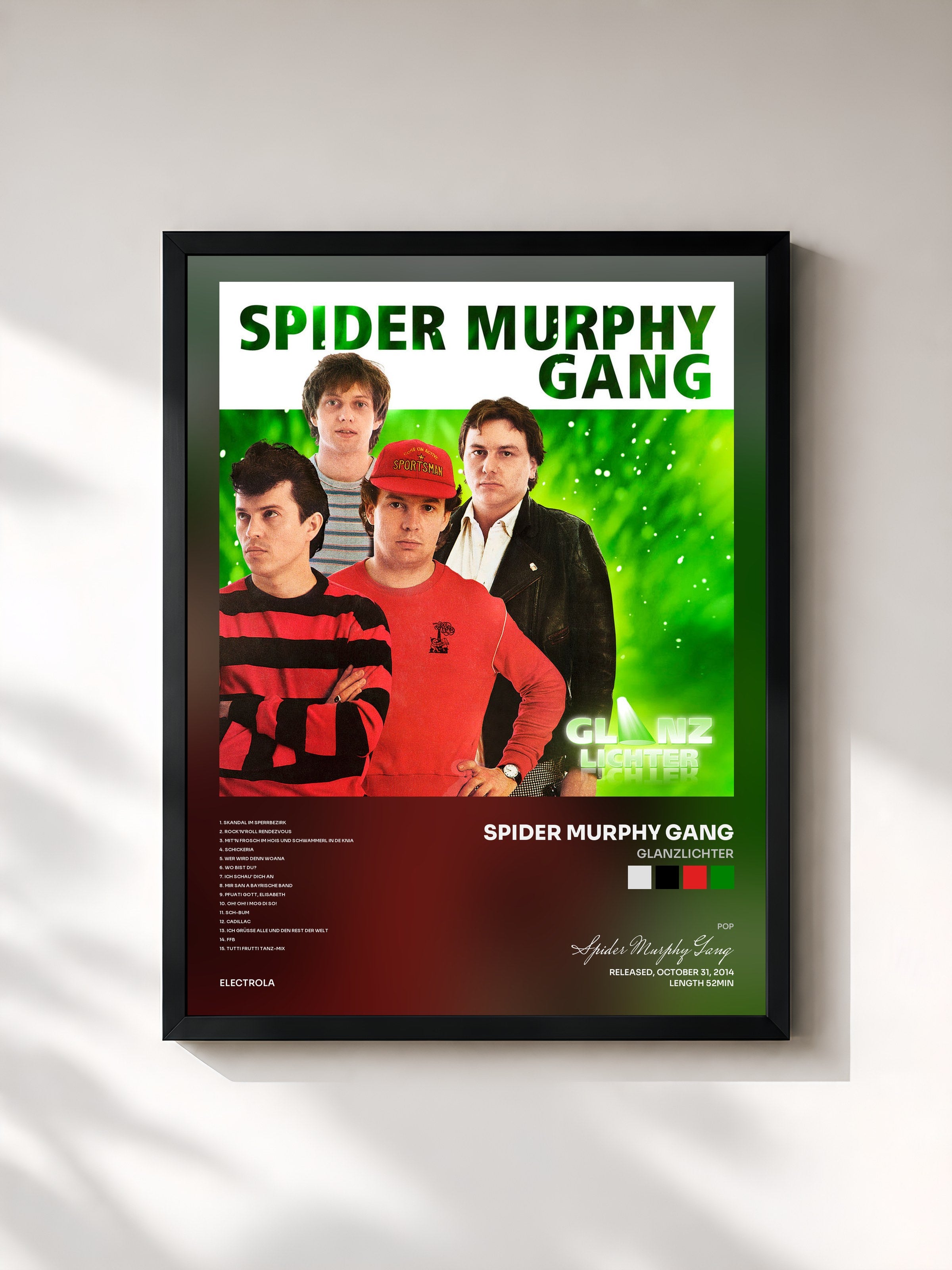 #noir Tableau de l'album Glanzlichter de Spider Murphy Gang, cadre noir, imprimé et encadré en France