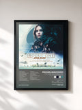 #noir Tableau de l'album Rogue One: A Star Wars Story (Original Motion Picture Soundtrack) de Michael Giacchino, cadre noir, imprimé et encadré en France