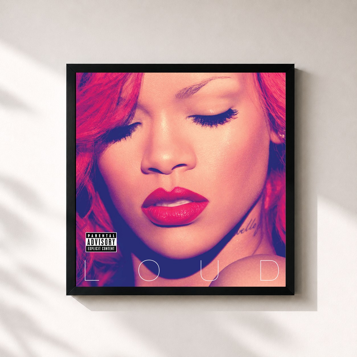 #noir Loud di Rihanna in stampa quadrata incorniciata, cornice nera 32x32 cm
