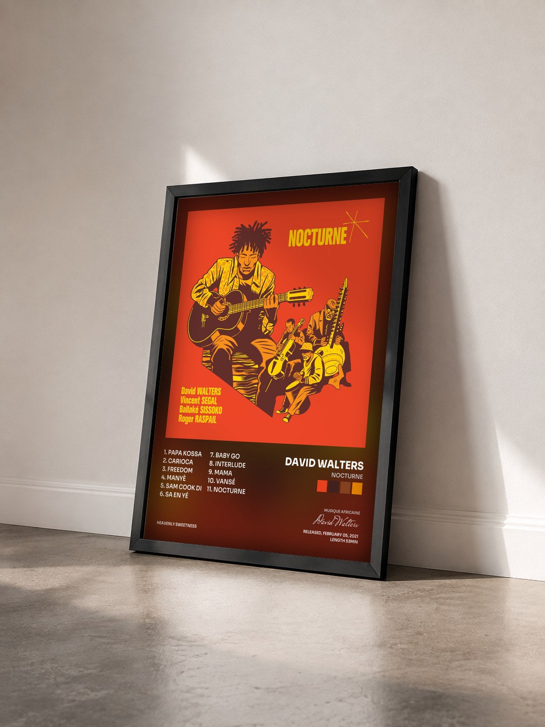 #noir Nocturne by David Walters as a framed art print seen at an angle, black frame