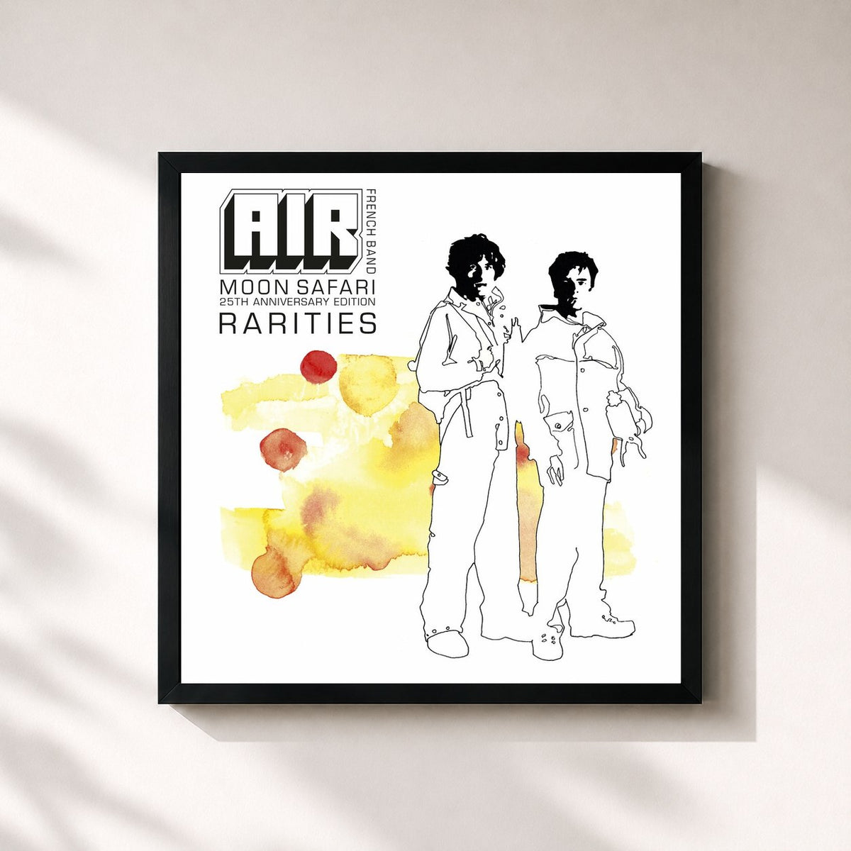 #noir Tableau carré de l'album Moon Safari Rarities (25th Anniversary Edition) de Air, cadre noir 32x32 cm