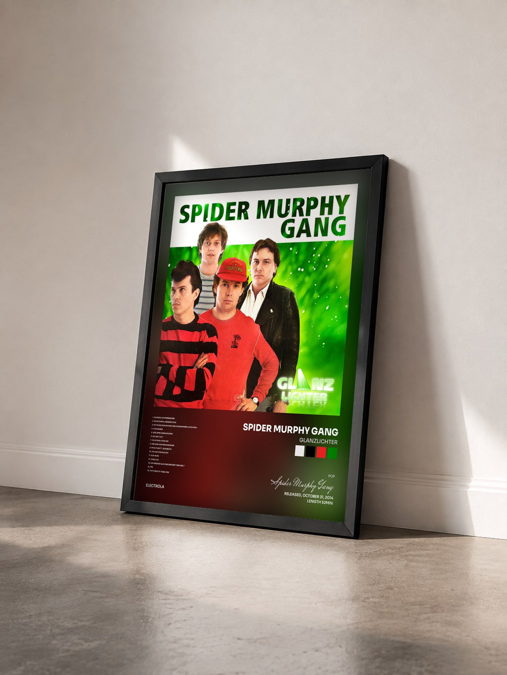 #noir Tableau de l'album Glanzlichter de Spider Murphy Gang vu de trois quarts, cadre noir
