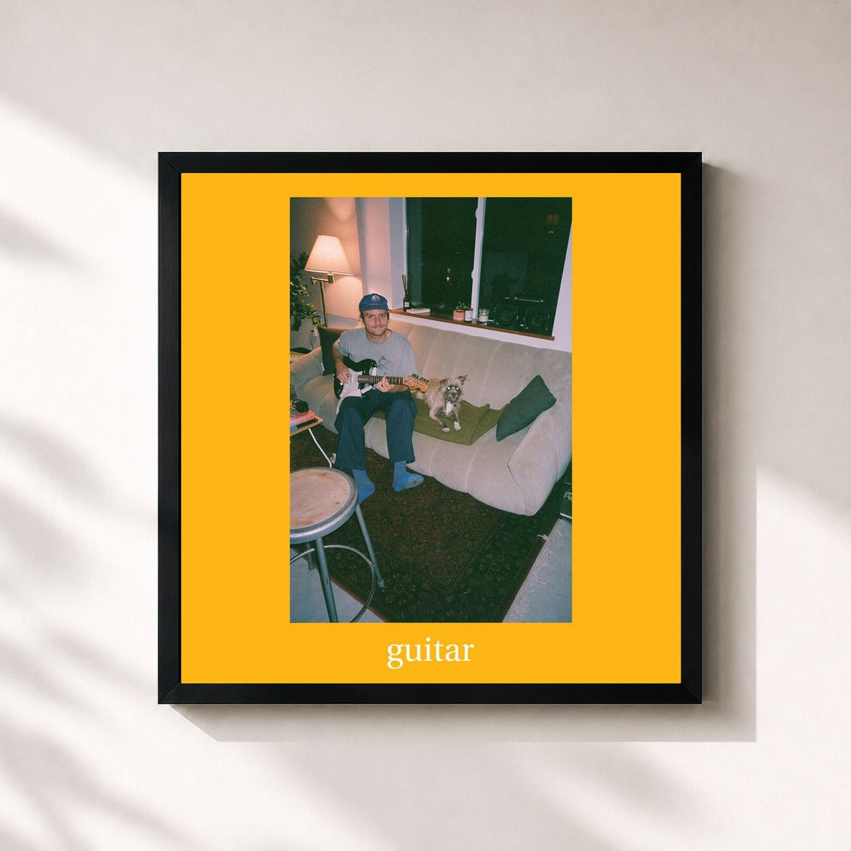 #noir Tableau carré de l'album Guitar de Mac Demarco, cadre noir 32x32 cm