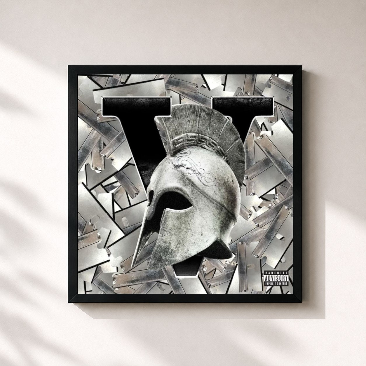 #noir Tableau carré de l'album I No Longer Fear The Razor Guarding My Heel (V) de $uicideboy$, cadre noir 32x32 cm