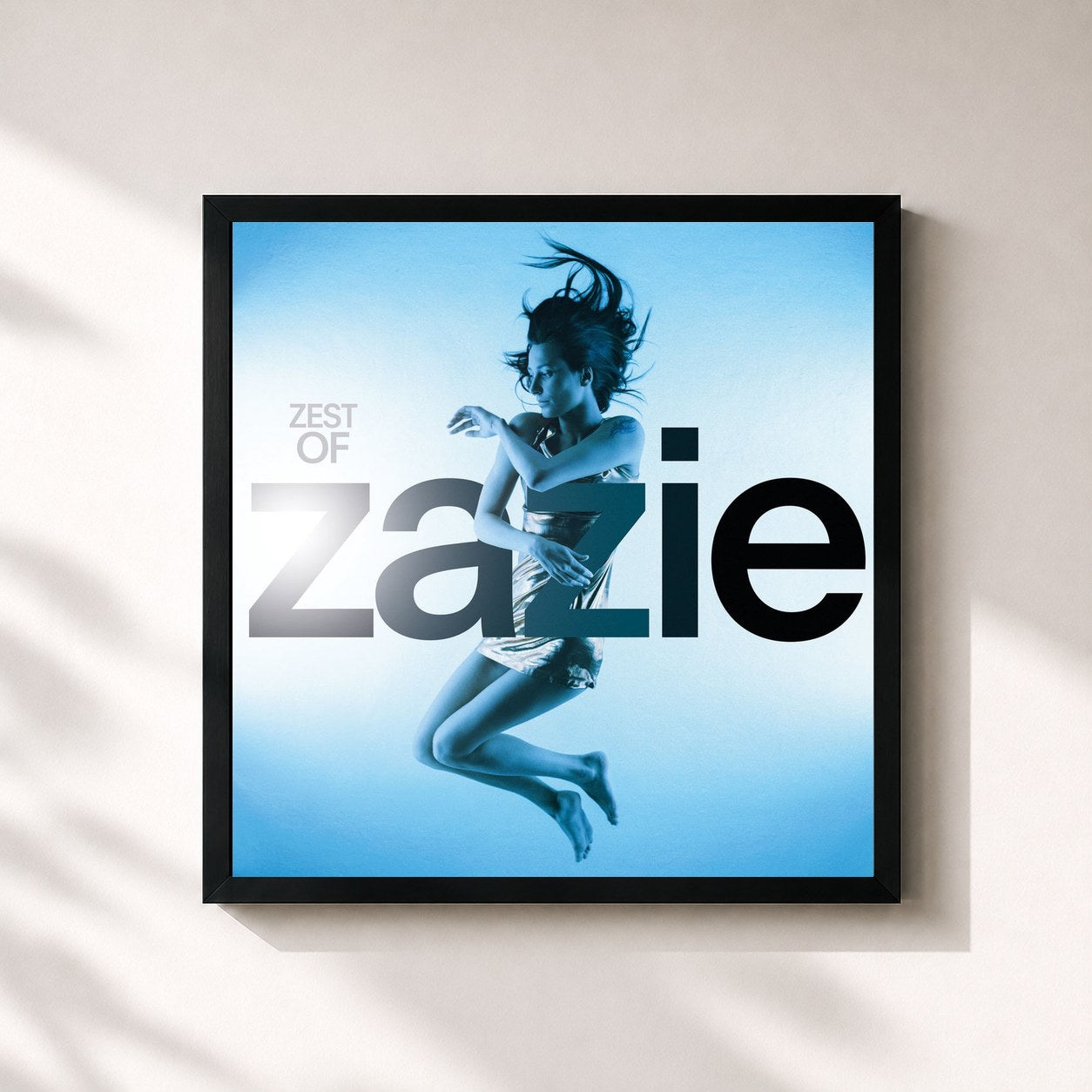 #noir Zest Of de Zazie en lámina cuadrada enmarcada, marco negro de 32x32 cm