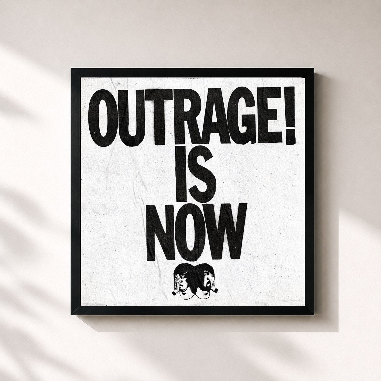 #noir Tableau carré de l'album Outrage! Is Now de Death From Above 1979, cadre noir 32x32 cm