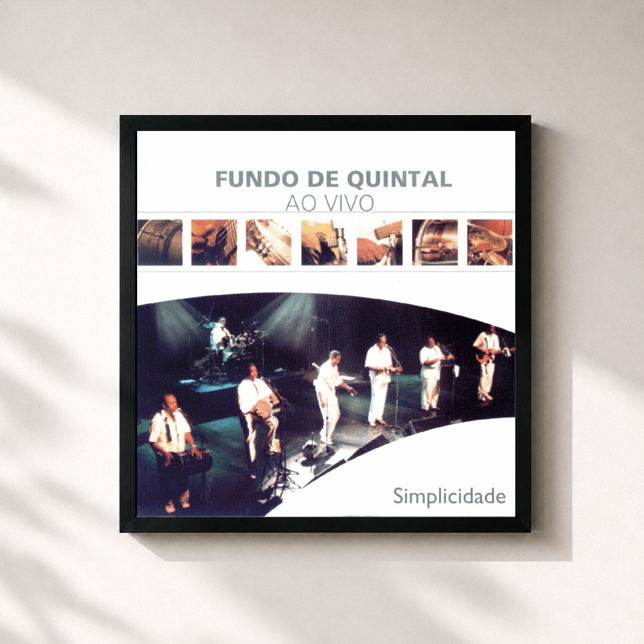 #noir Tableau carré de l'album Simplicidade de Grupo Fundo De Quintal, cadre noir 32x32 cm