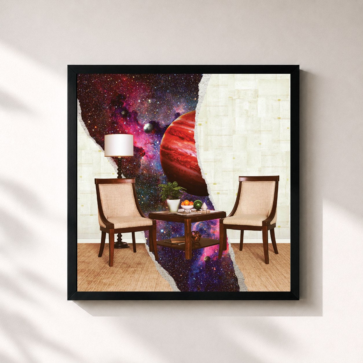 #noir Tableau carré de l'album How to: Friend, Love, Freefall de Rainbow Kitten Surprise, cadre noir 32x32 cm