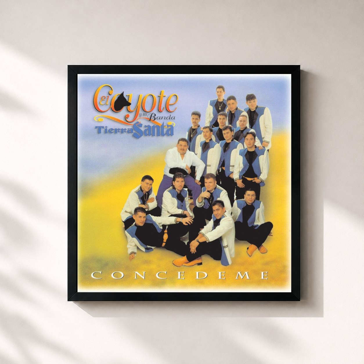 #noir Tableau carré de l'album Concedeme de El Coyote Y Su Banda Tierra Santa, cadre noir 32x32 cm