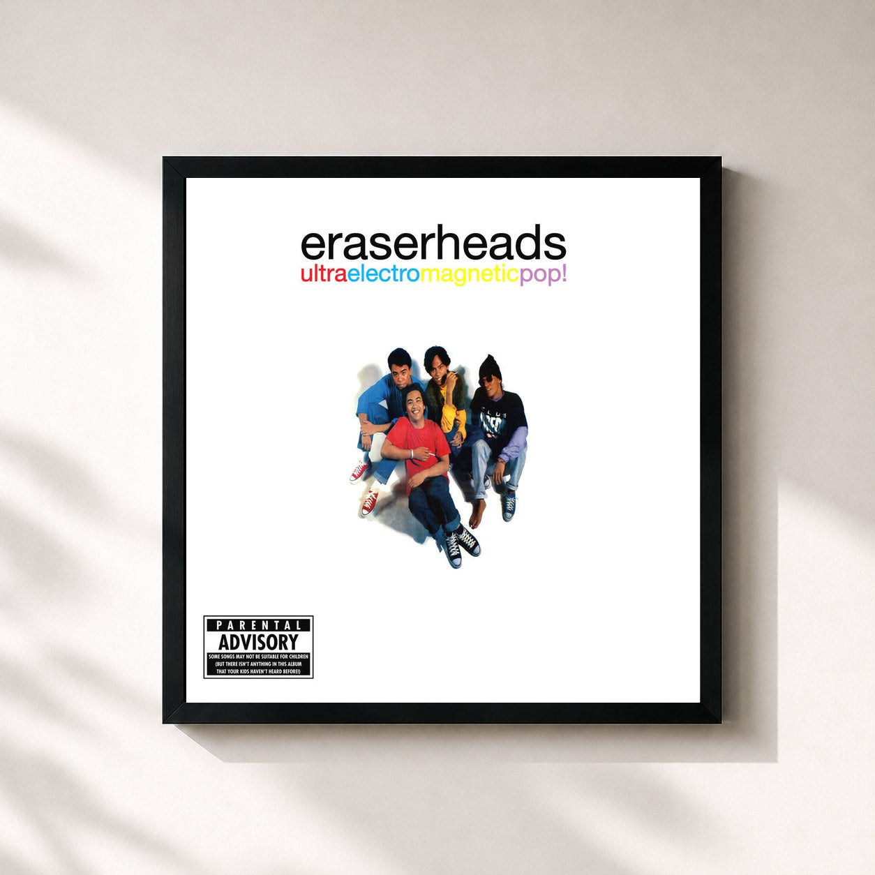#noir Tableau carré de l'album Ultraelectromagneticpop!: The 25th Anniversary Remastered Edition de Eraserheads, cadre noir 32x32 cm