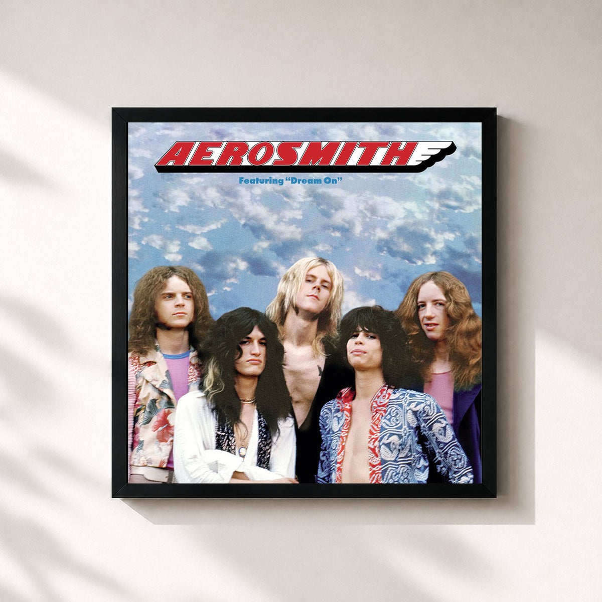 #noir Tableau carré de l'album Aerosmith (Legendary Expanded Edition) de Aerosmith, cadre noir 32x32 cm