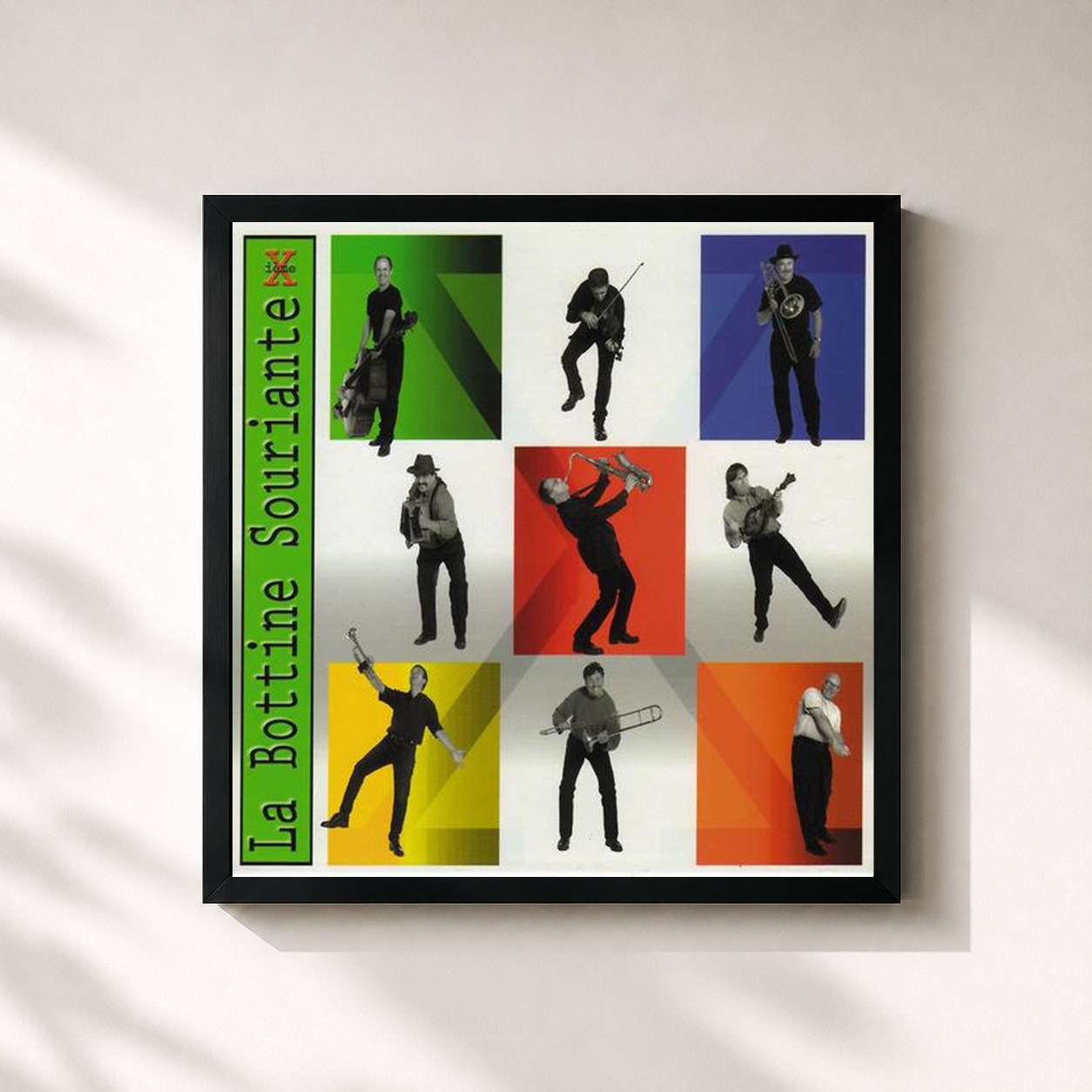 #noir Tableau carré de l'album Xième de La Bottine Souriante, cadre noir 32x32 cm
