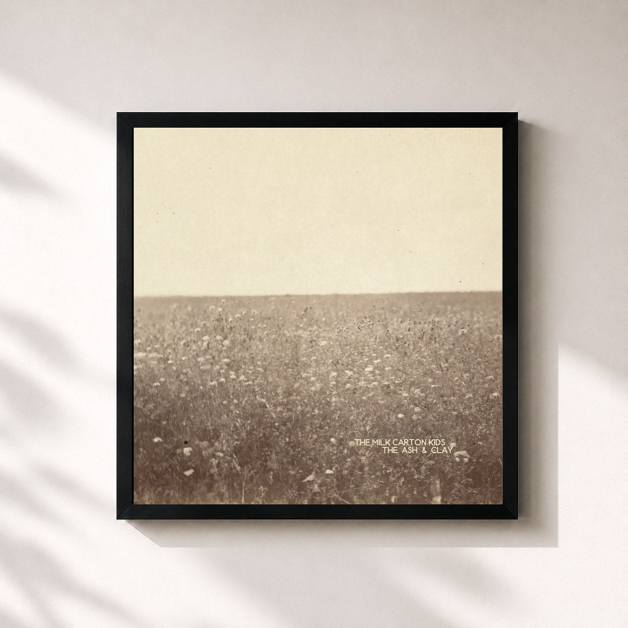 #noir Tableau carré de l'album The Ash & Clay de The Milk Carton Kids, cadre noir 32x32 cm