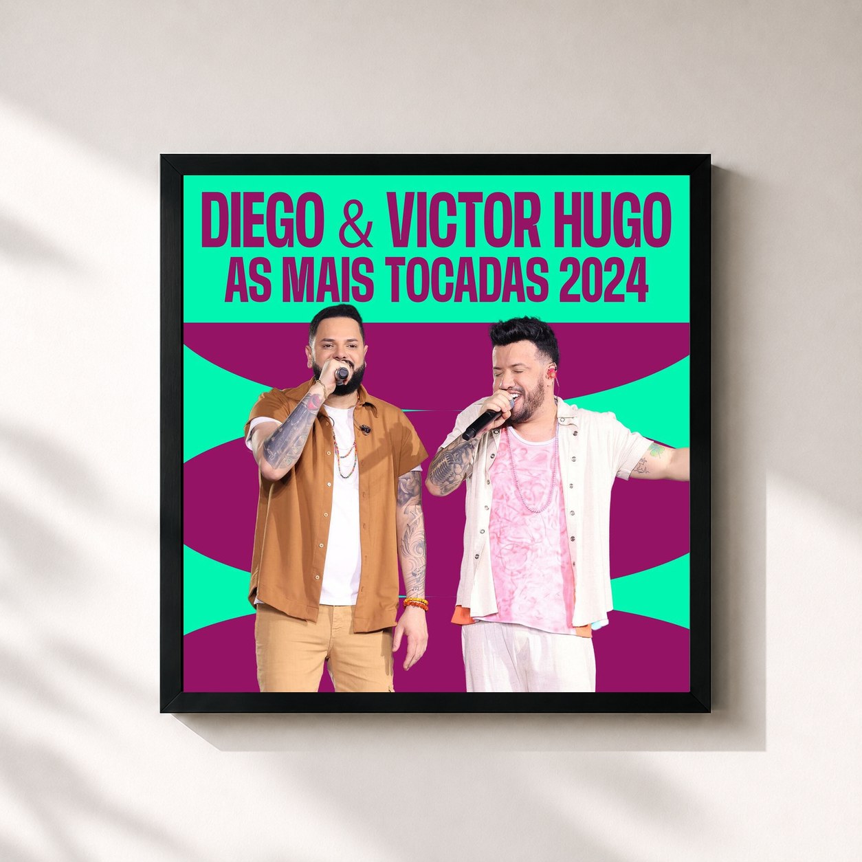 #noir Tableau carré de l'album Diego & Victor Hugo - As Mais Tocadas 2024 de Diego & Victor Hugo, cadre noir 32x32 cm