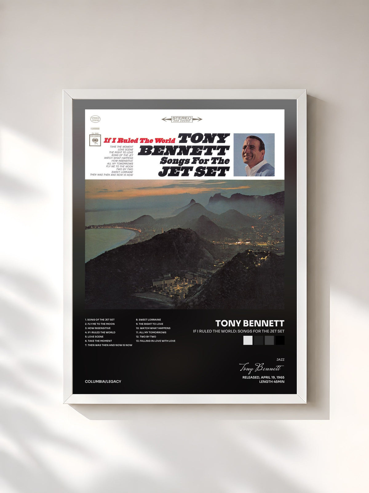 #blanc If I Ruled The World: Songs For The Jet Set di Tony Bennett in stampa incorniciata, cornice bianca, stampata e incorniciata in Francia