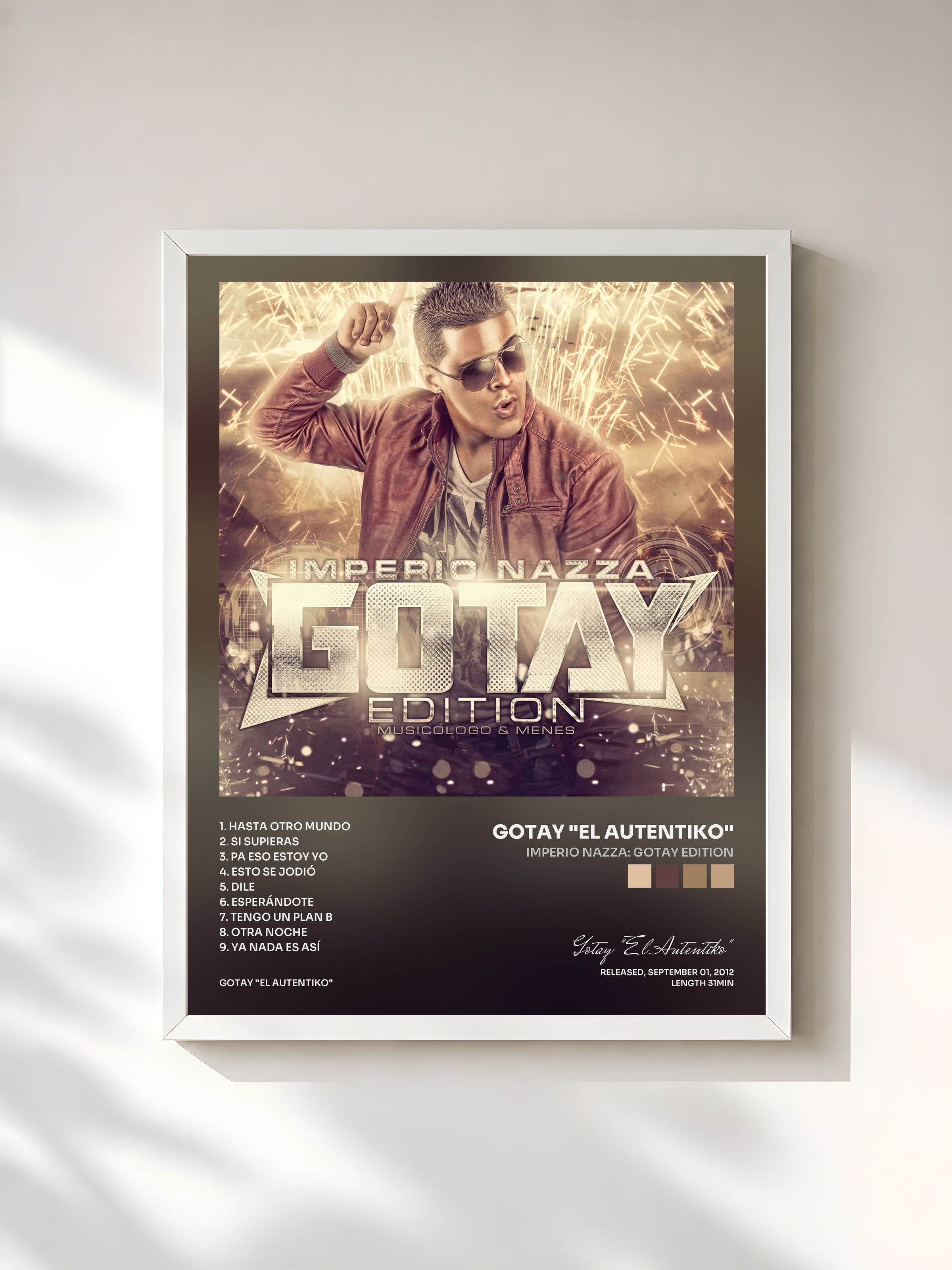 #blanc Tableau de l'album Imperio Nazza: Gotay Edition de Gotay "El Autentiko", cadre blanc, imprimé et encadré en France