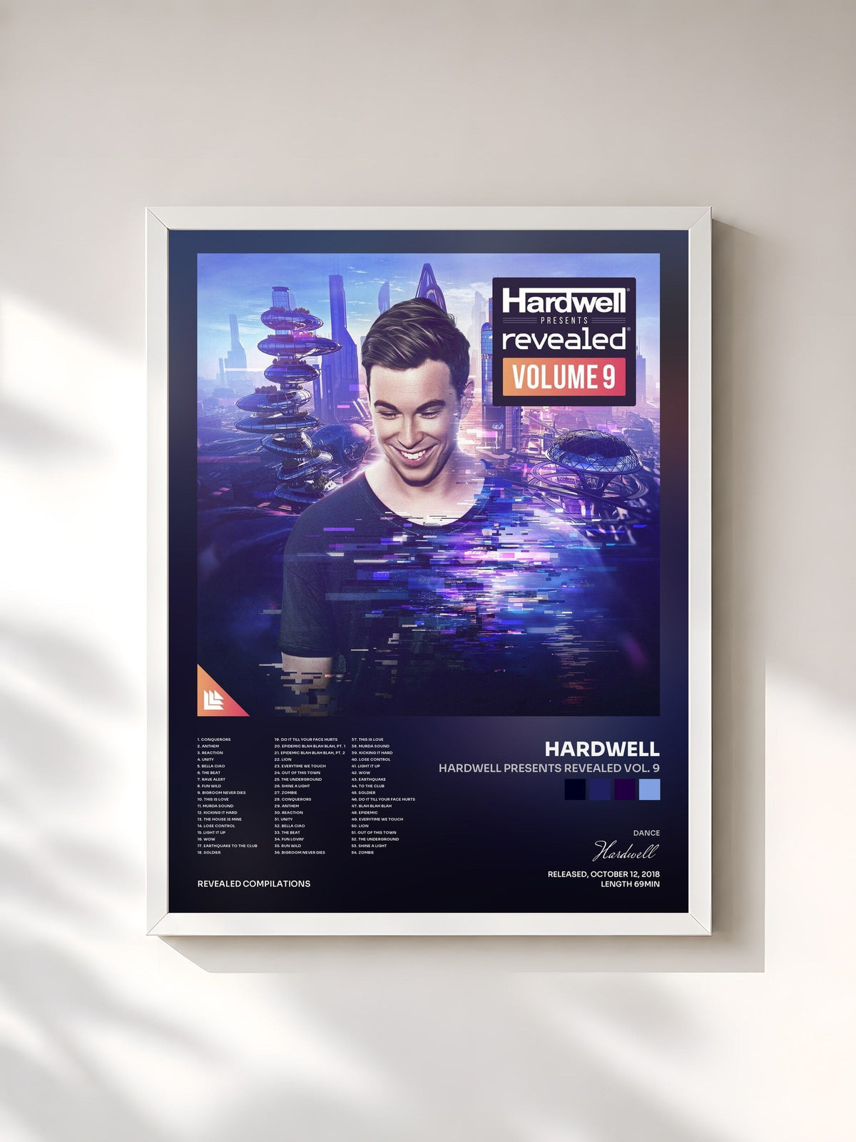 #blanc Hardwell presents Revealed Vol. 9 di Hardwell in stampa incorniciata, cornice bianca, stampata e incorniciata in Francia