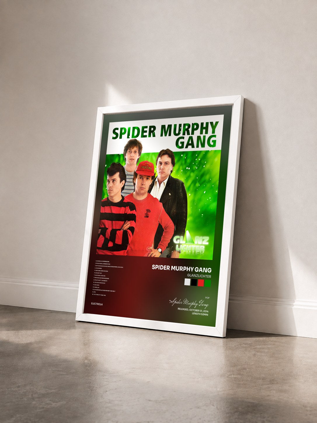 #blanc Tableau de l'album Glanzlichter de Spider Murphy Gang vu de trois quarts, cadre blanc