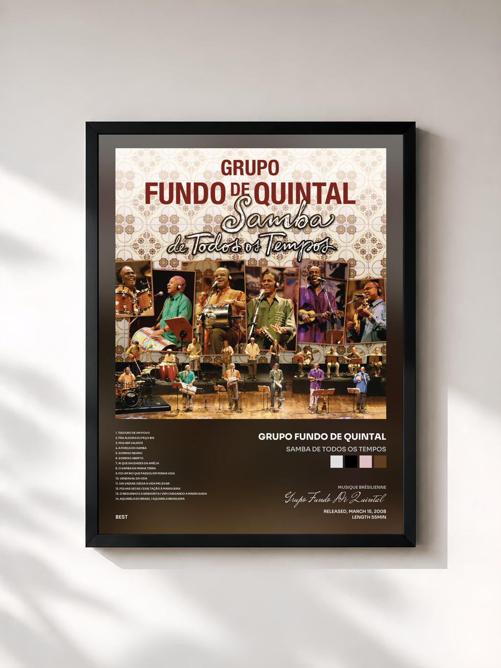 #noir Samba di Todos os Tempos de Grupo Fundo De Quintal in stampa incorniciata, cornice nera, stampata e incorniciata in Francia