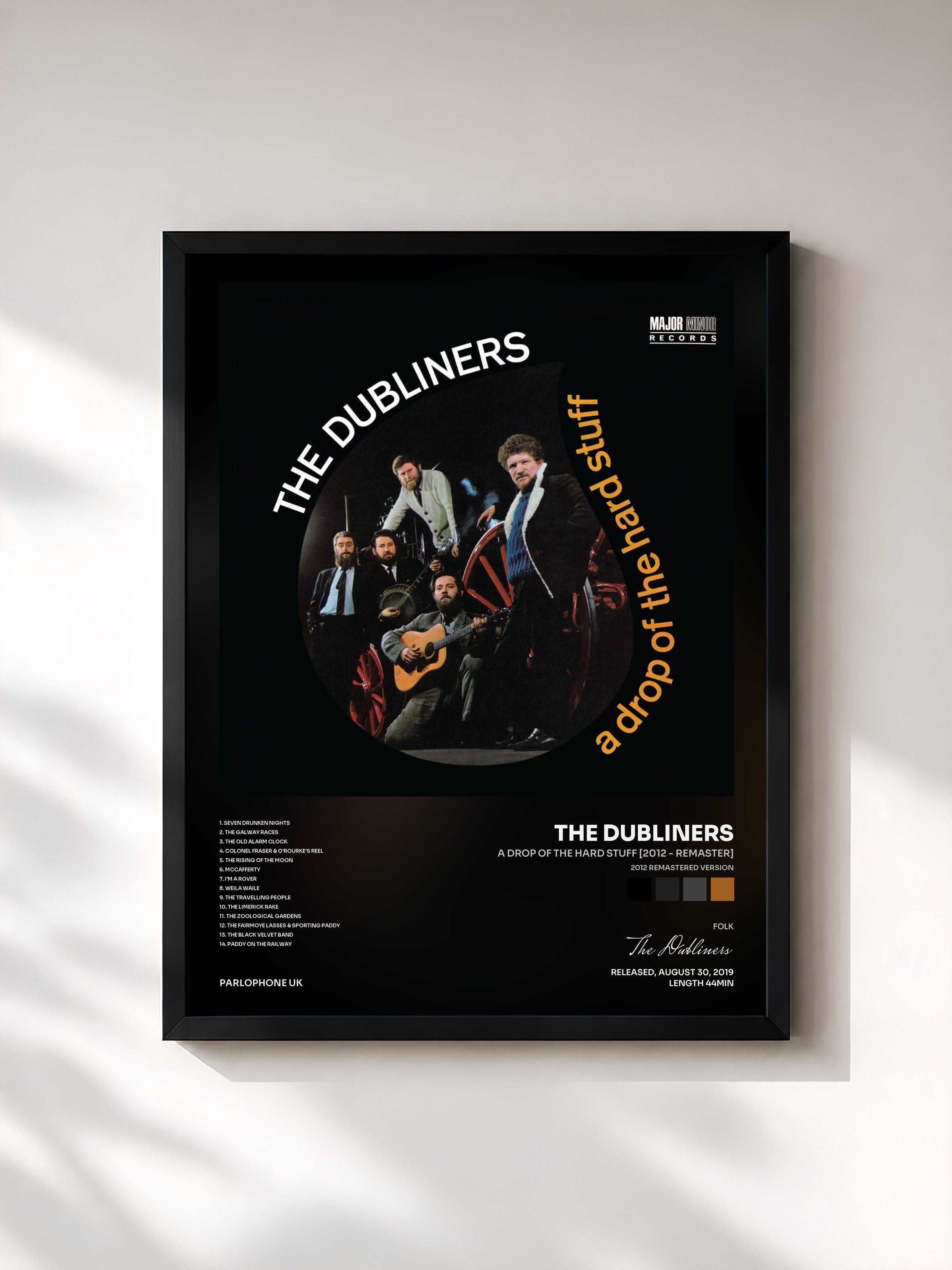 #noir Tableau de l'album A Drop of the Hard Stuff [2012 - Remaster] (2012 Remastered Version) de The Dubliners, cadre noir, imprimé et encadré en France