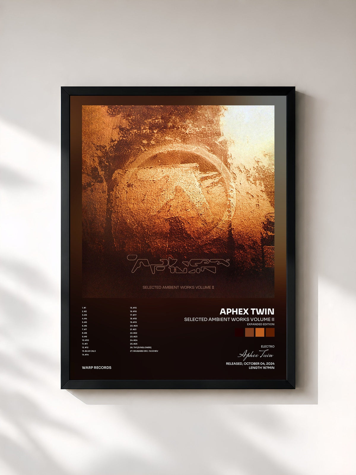 #noir Tableau de l'album Selected Ambient Works Volume II (Expanded Edition) de Aphex Twin, cadre noir, imprimé et encadré en France