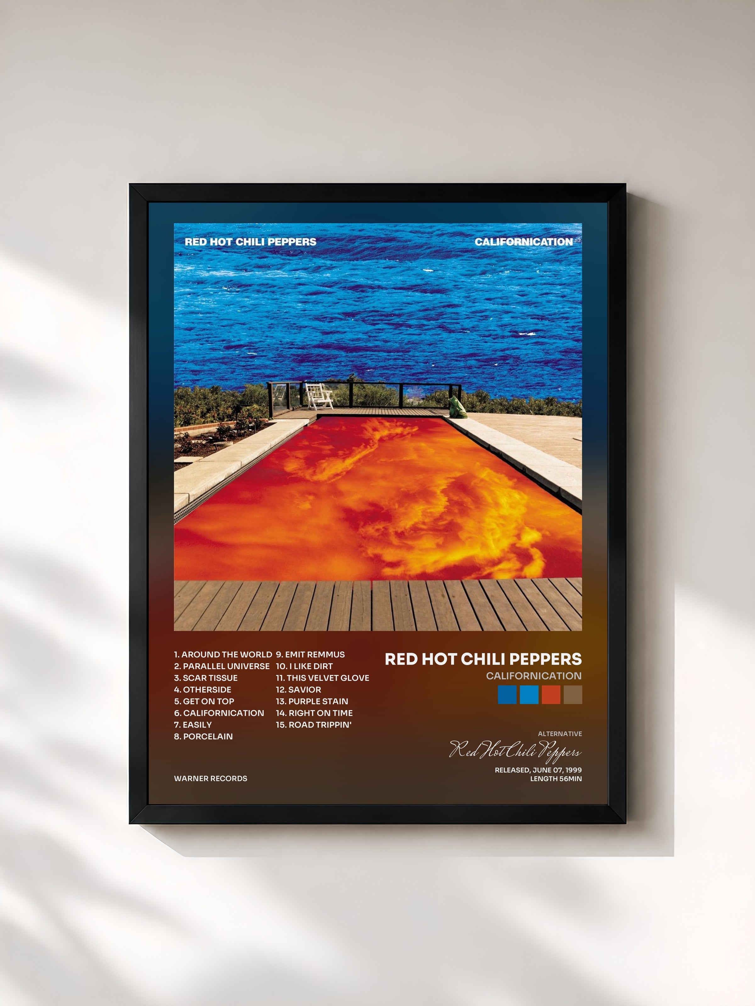 #noir Californication di Red Hot Chili Peppers in stampa incorniciata, cornice nera, stampata e incorniciata in Francia