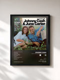 #noir Tableau de l'album Carryin' On With Johnny Cash And June Carter de Johnny Cash, cadre noir, imprimé et encadré en France