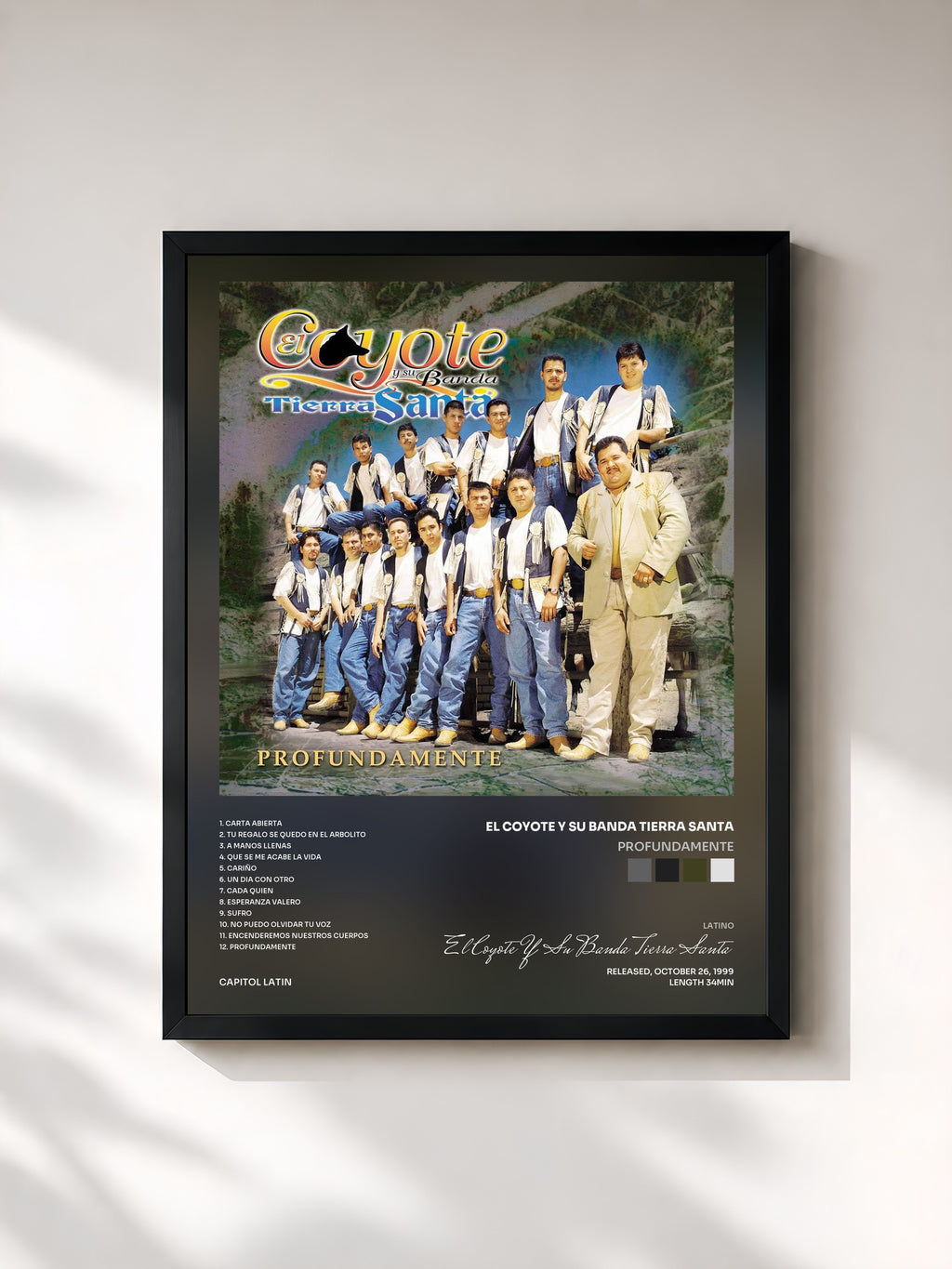 #noir Profundamente von El Coyote Y Su Banda Tierra Santa als gerahmter Kunstdruck, schwarzer Rahmen, gedruckt und gerahmt in Frankreich