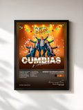 #noir Tableau de l'album Cumbias y Sentimiento de Aaron y su grupo Ilusion, cadre noir, imprimé et encadré en France