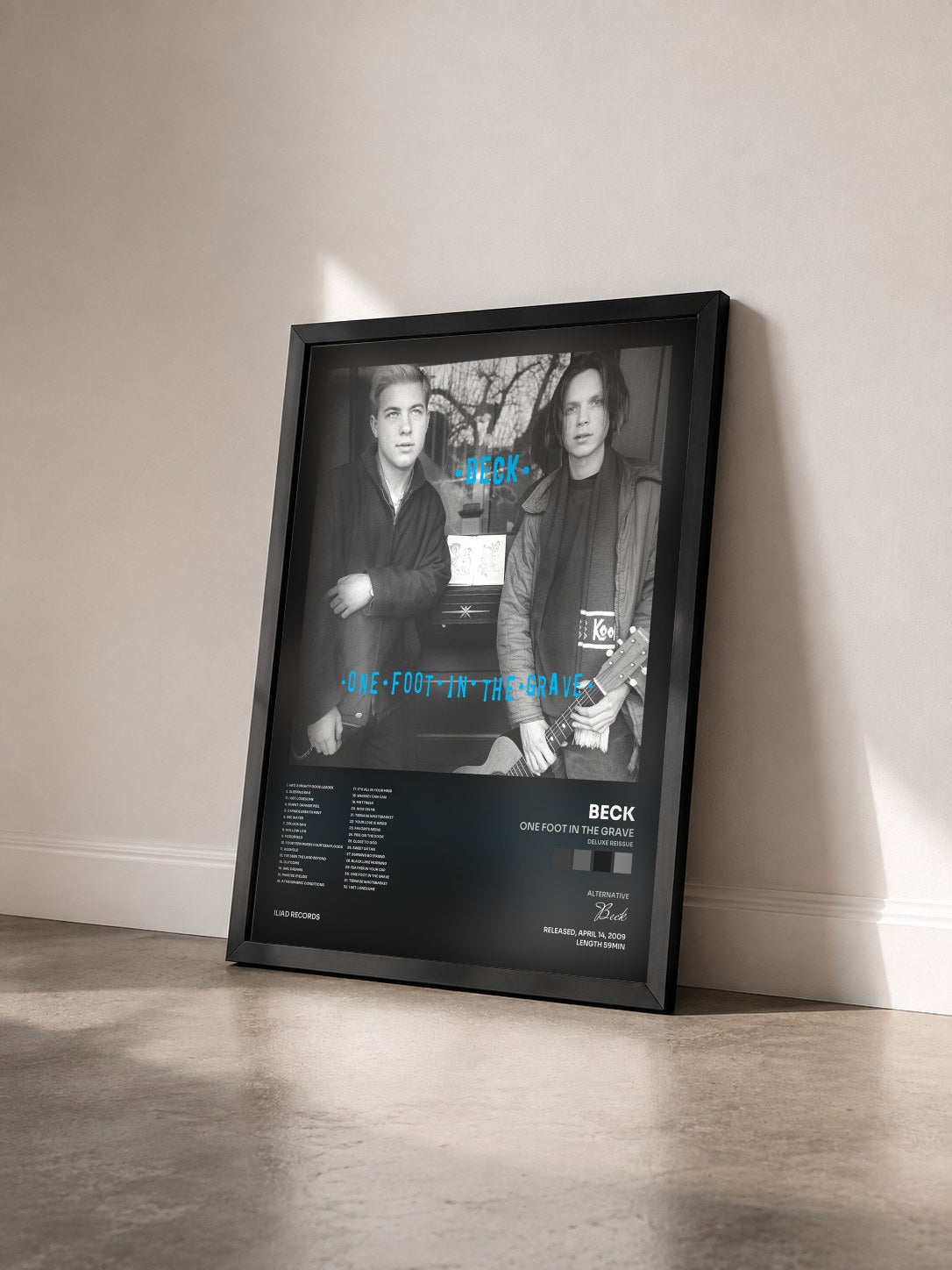 #noir Tableau de l'album One Foot in the Grave (Deluxe Reissue) de Beck vu de trois quarts, cadre noir