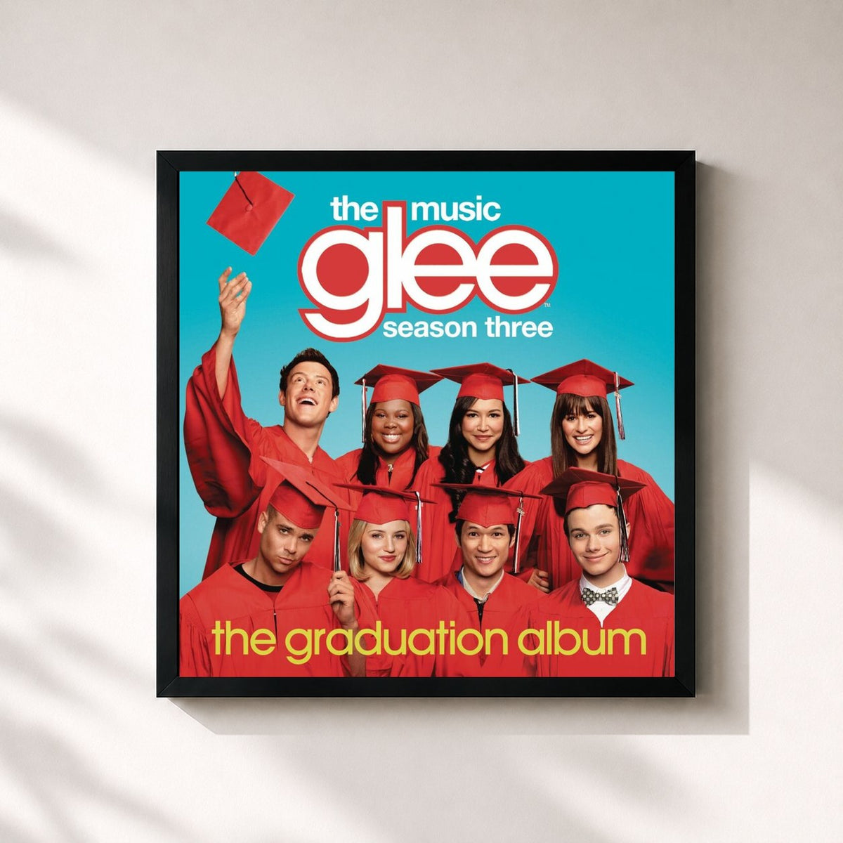 #noir Glee: The Music, The Graduation Album by Glee Cast as a square framed art print, black 32x32 cm frame