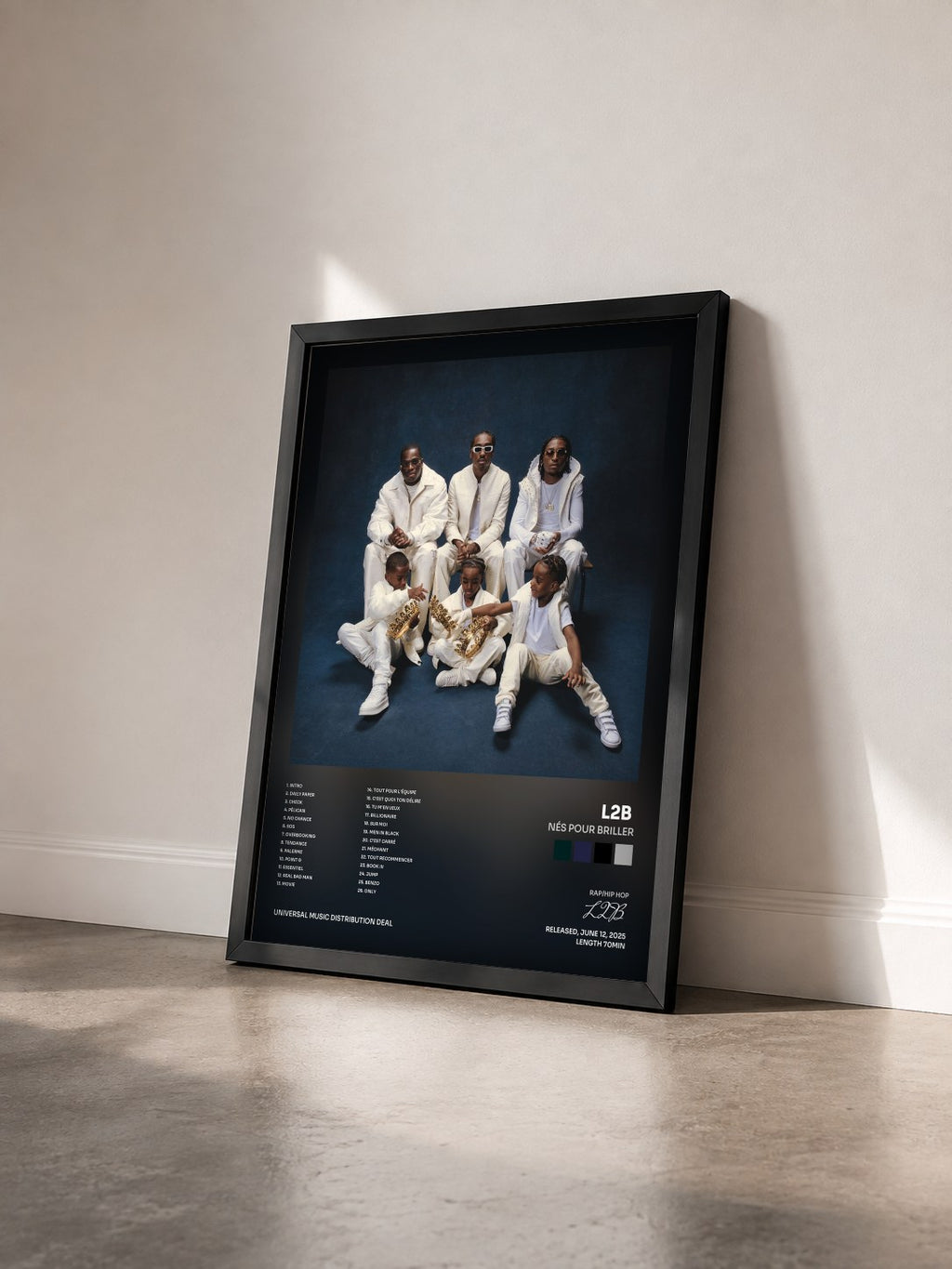 #noir Nés Pour Briller by L2B  as a framed art print seen at an angle, black frame