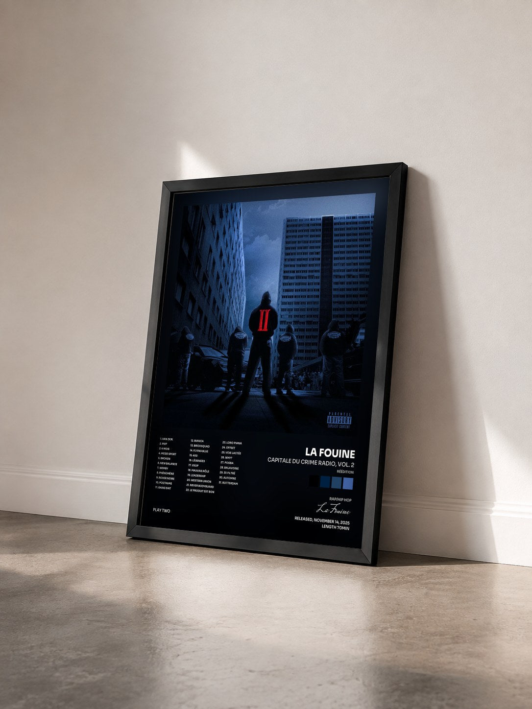 #noir Tableau de l'album CAPITALE DU CRIME RADIO, vol. 2 (Réédition) de La Fouine vu de trois quarts, cadre noir