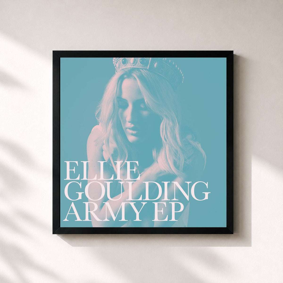 #noir Tableau carré de l'album Army - EP de Ellie Goulding, cadre noir 32x32 cm