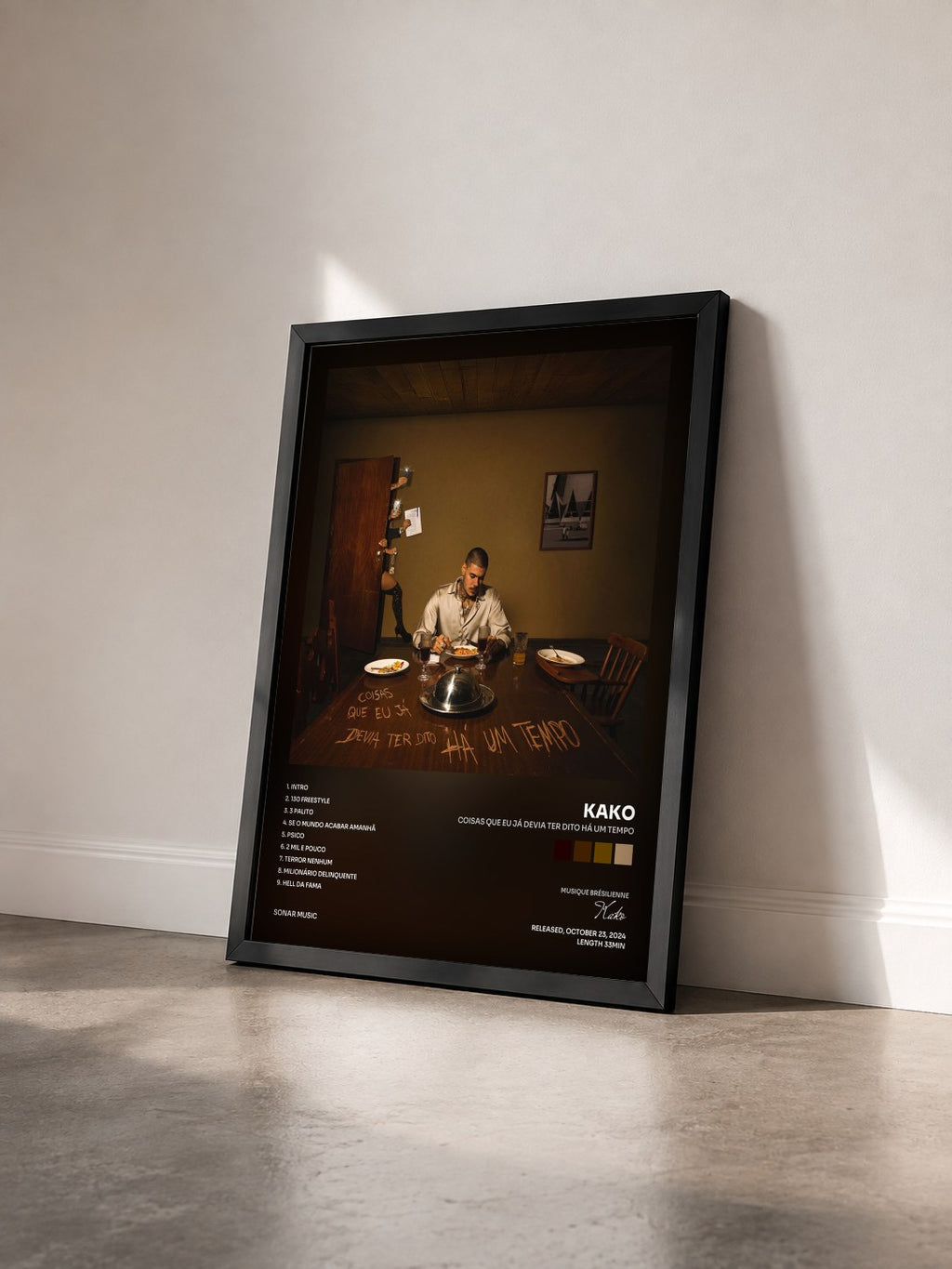 #noir Tableau de l'album Coisas Que Eu Já Devia Ter Dito Há Um Tempo de Kako vu de trois quarts, cadre noir