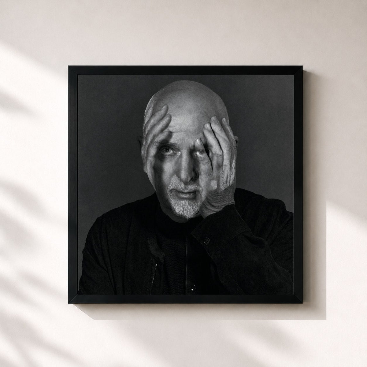 #noir Tableau carré de l'album i/o de Peter Gabriel, cadre noir 32x32 cm