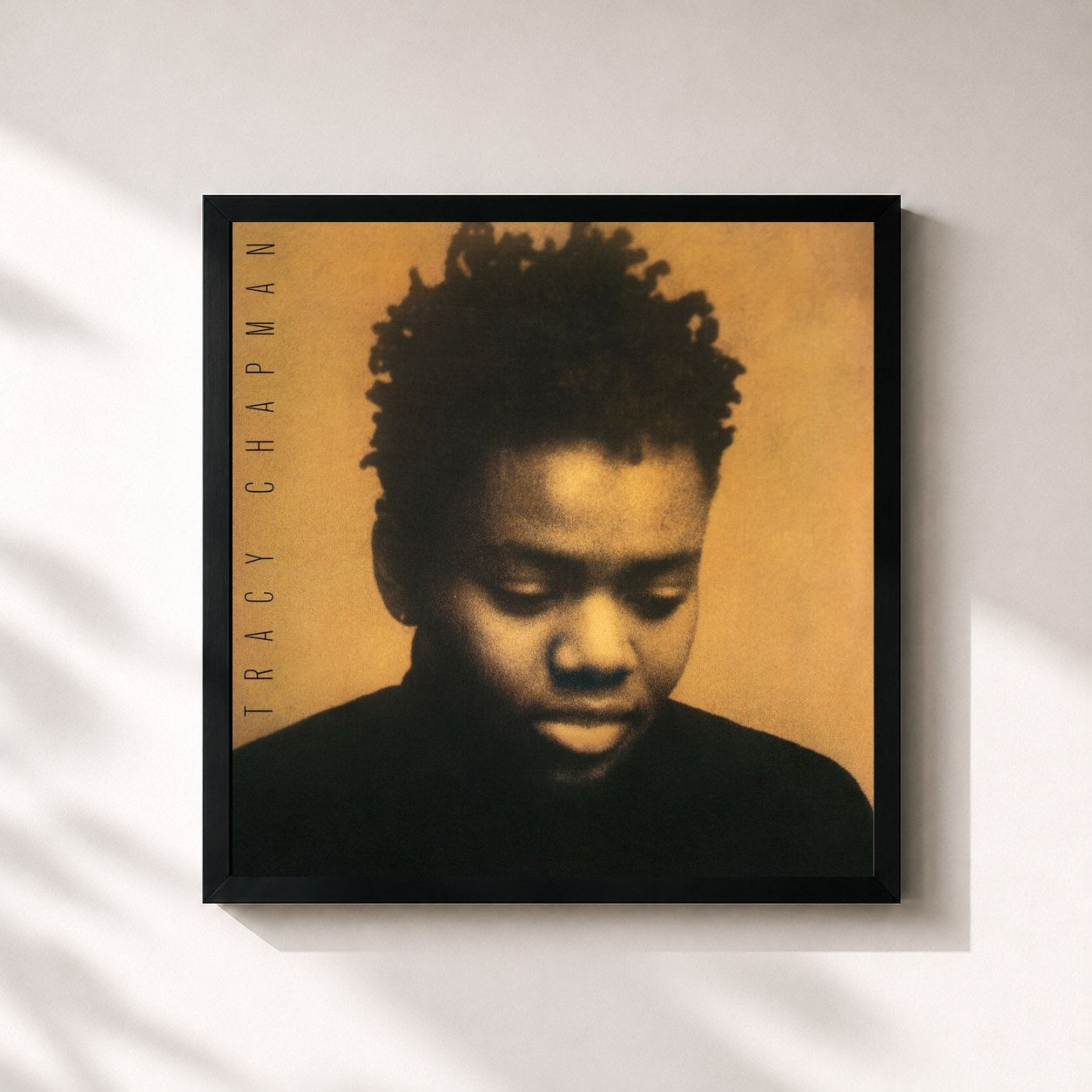 #noir Tableau carré de l'album Tracy Chapman de Tracy Chapman, cadre noir 32x32 cm