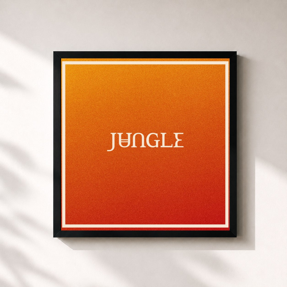 #noir Tableau carré de l'album Volcano de Jungle, cadre noir 32x32 cm