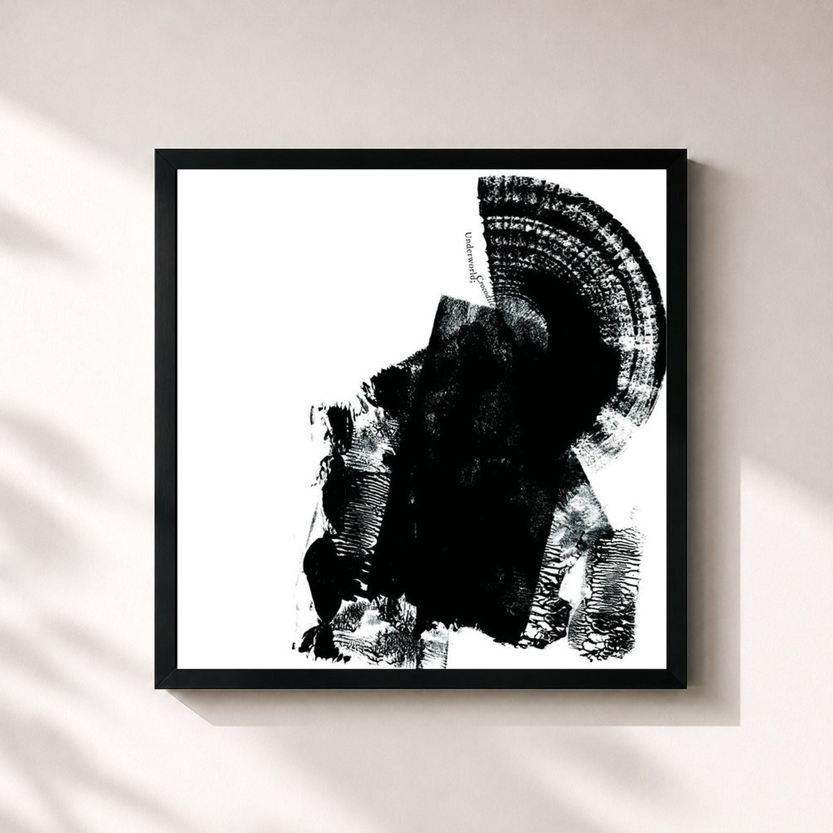 #noir Crocodile by Underworld as a square framed art print, black 32x32 cm frame