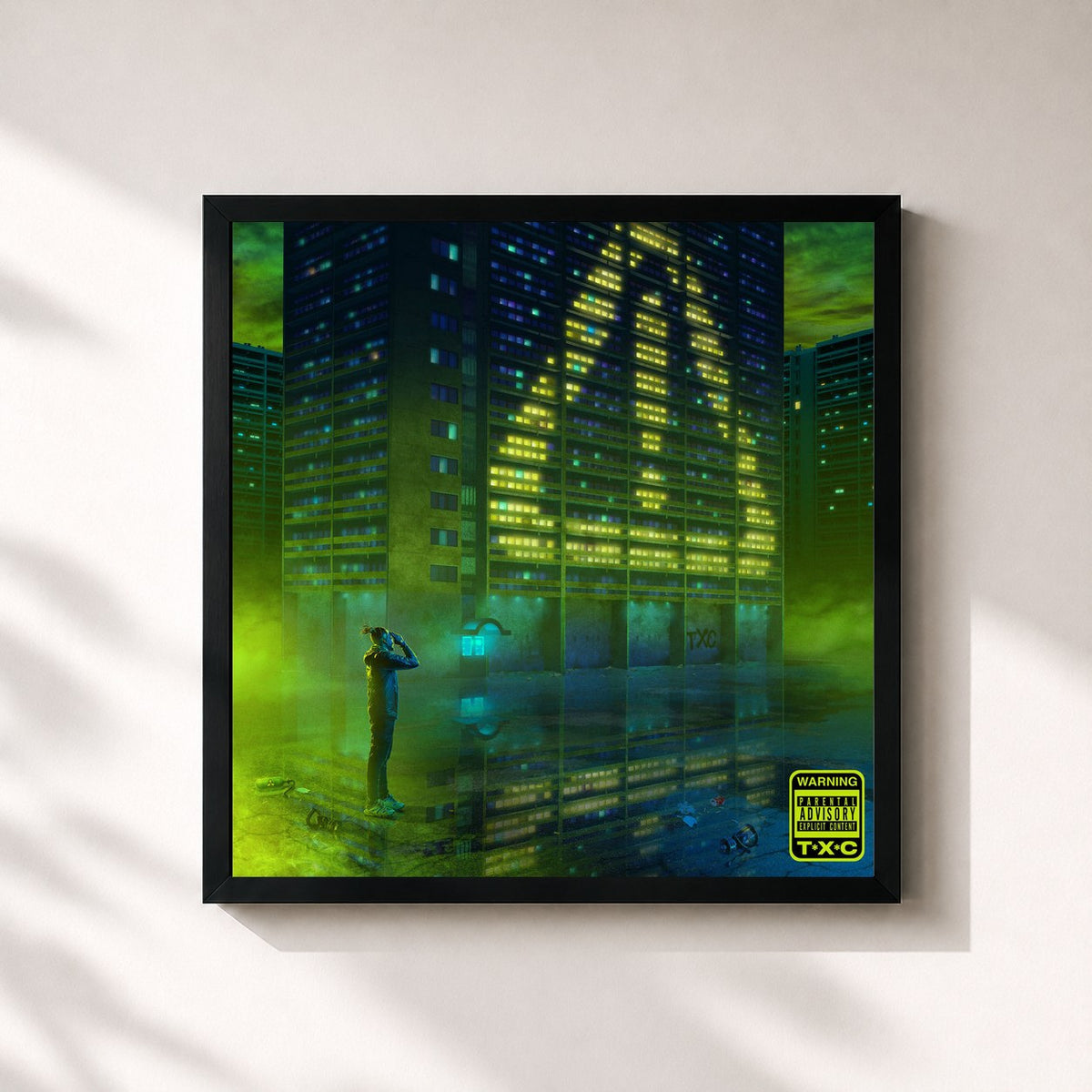 #noir TOXIC by Kaza as a square framed art print, black 32x32 cm frame