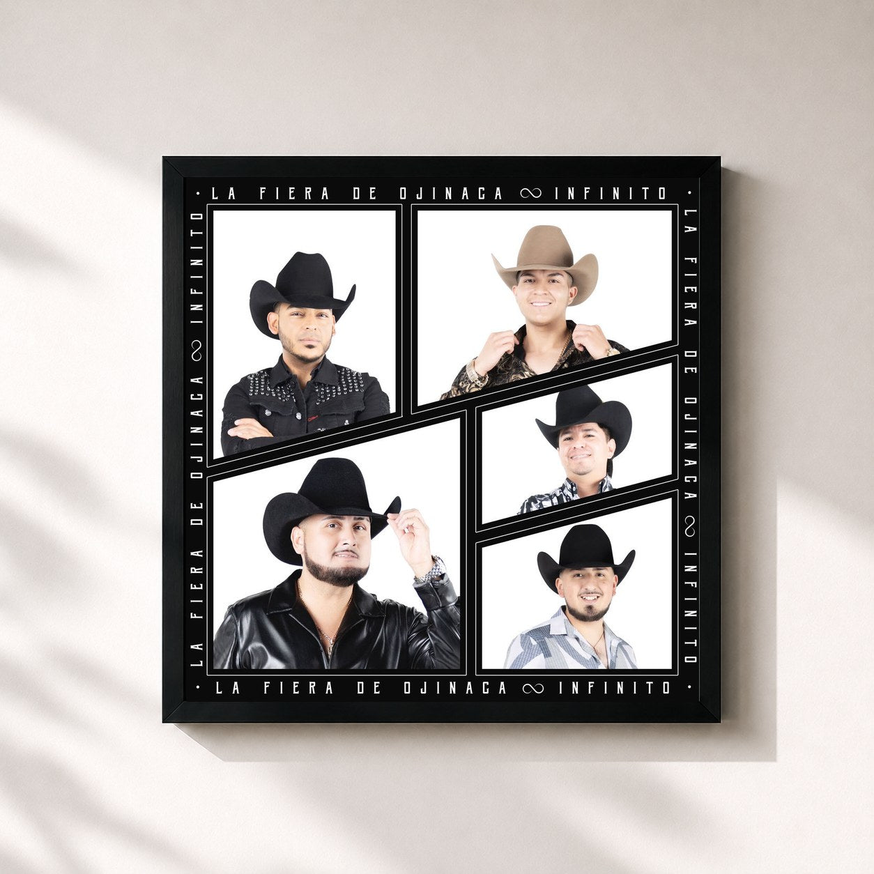#noir Tableau carré de l'album Infinito de La Fiera De Ojinaga, cadre noir 32x32 cm