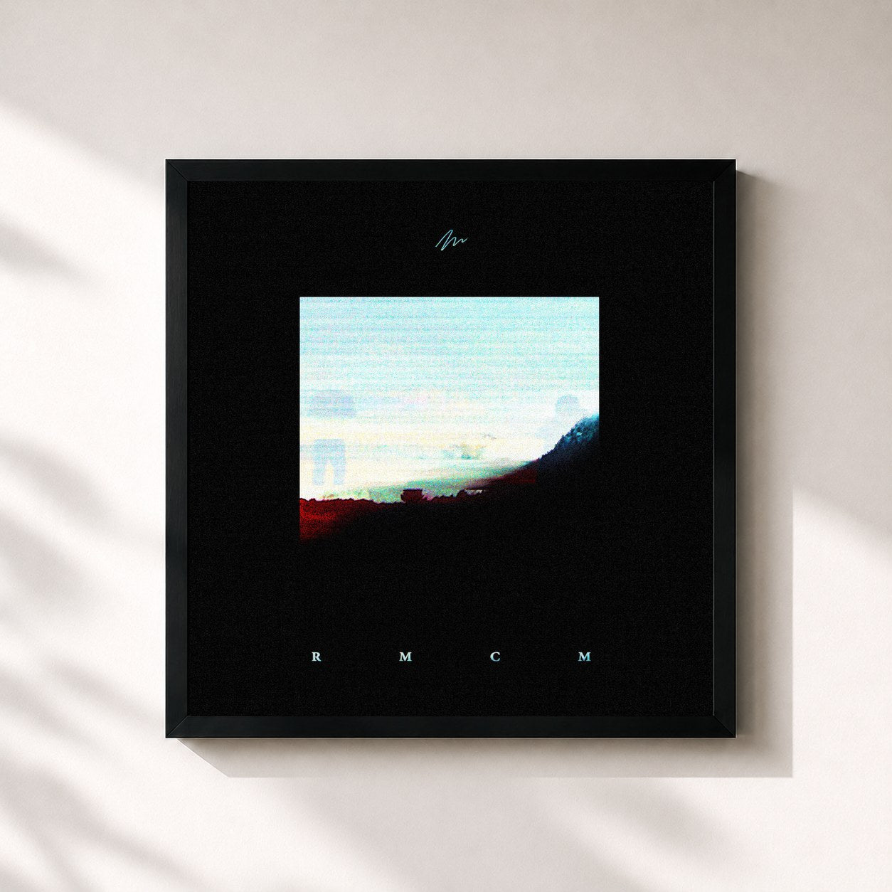 #noir Tableau carré de l'album Solstice de Richy Mitch & The Coal Miners, cadre noir 32x32 cm