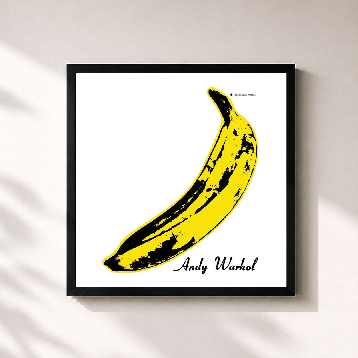 #noir The Velvet Underground & Nico 45th Anniversary de The Velvet Underground en lámina cuadrada enmarcada, marco negro de 32x32 cm