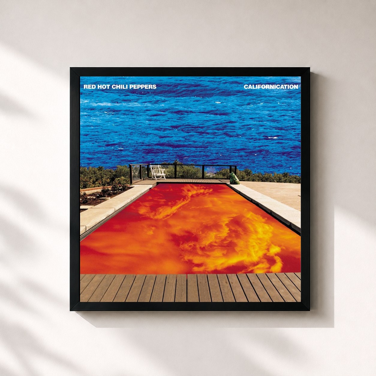 #noir Californication di Red Hot Chili Peppers in stampa quadrata incorniciata, cornice nera 32x32 cm