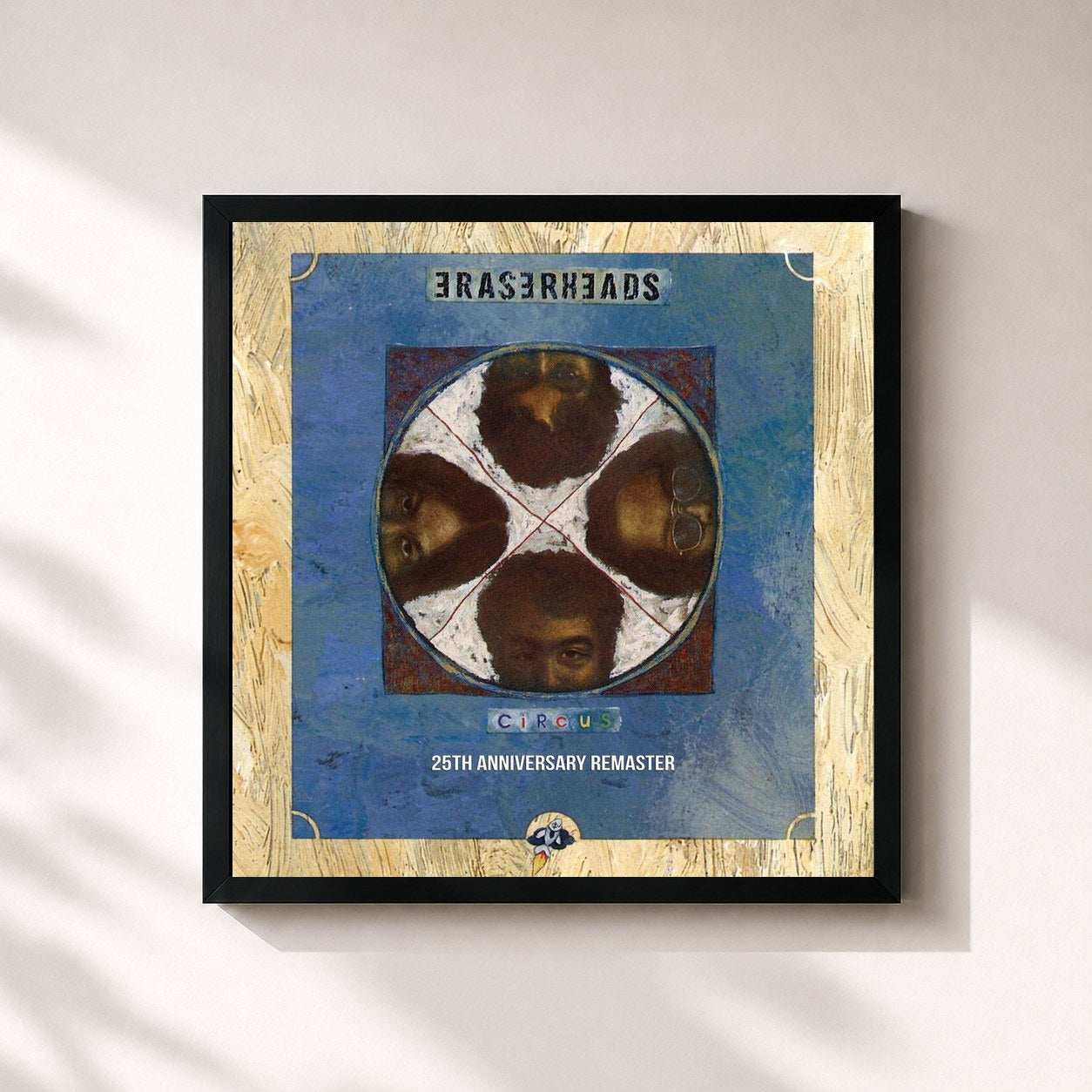 #noir Tableau carré de l'album Circus: The Bernie Grundman Remaster 2022 de Eraserheads, cadre noir 32x32 cm