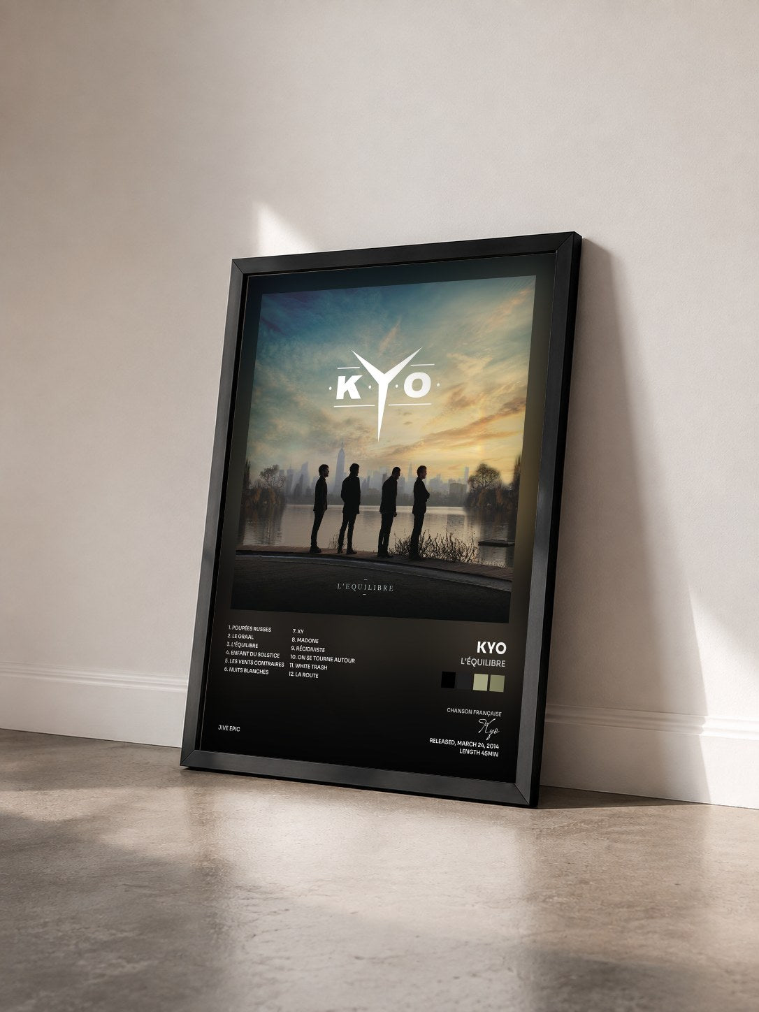 #noir Tableau de l'album L'équilibre de Kyo vu de trois quarts, cadre noir