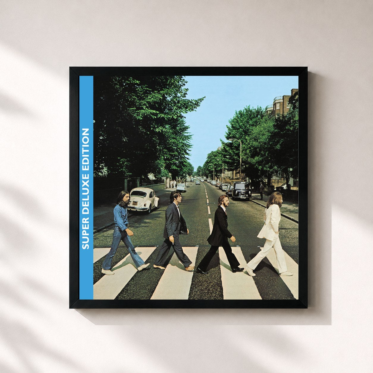 #noir Abbey Road (Super Deluxe Edition) de The Beatles en lámina cuadrada enmarcada, marco negro de 32x32 cm