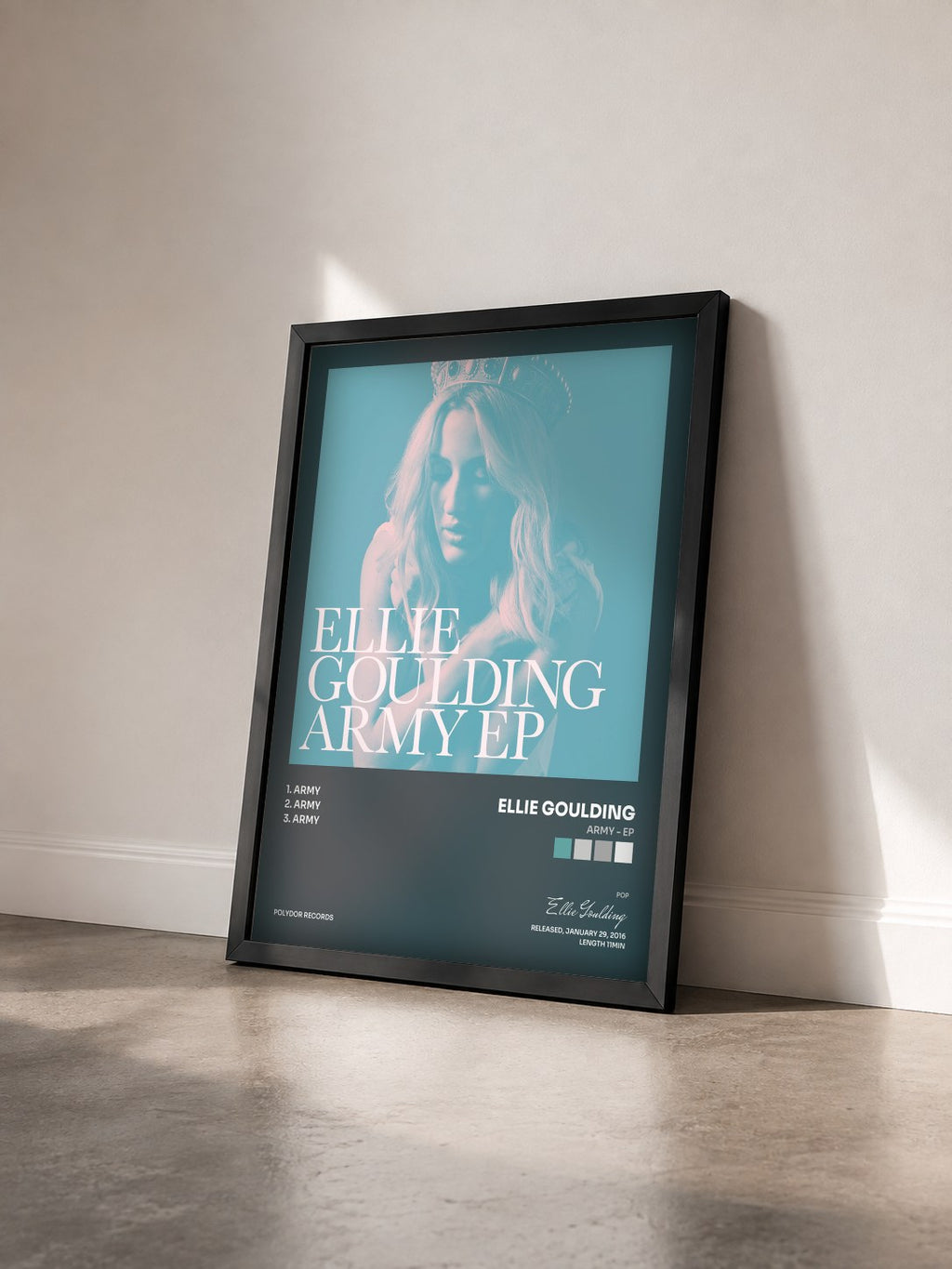 #noir Tableau de l'album Army - EP de Ellie Goulding vu de trois quarts, cadre noir