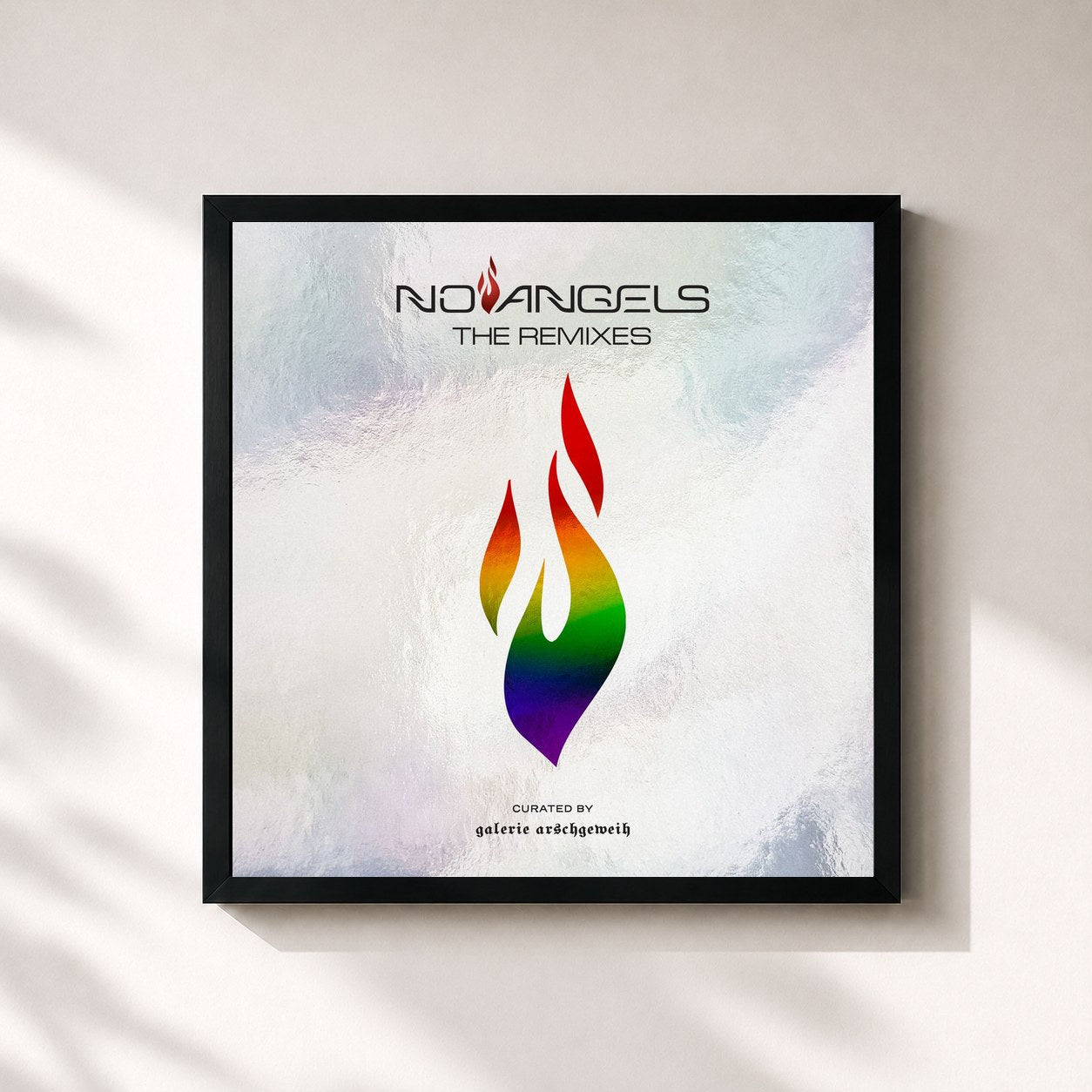 #noir Tableau carré de l'album THE REMIXES curated by Galerie Arschgeweih de No Angels, cadre noir 32x32 cm