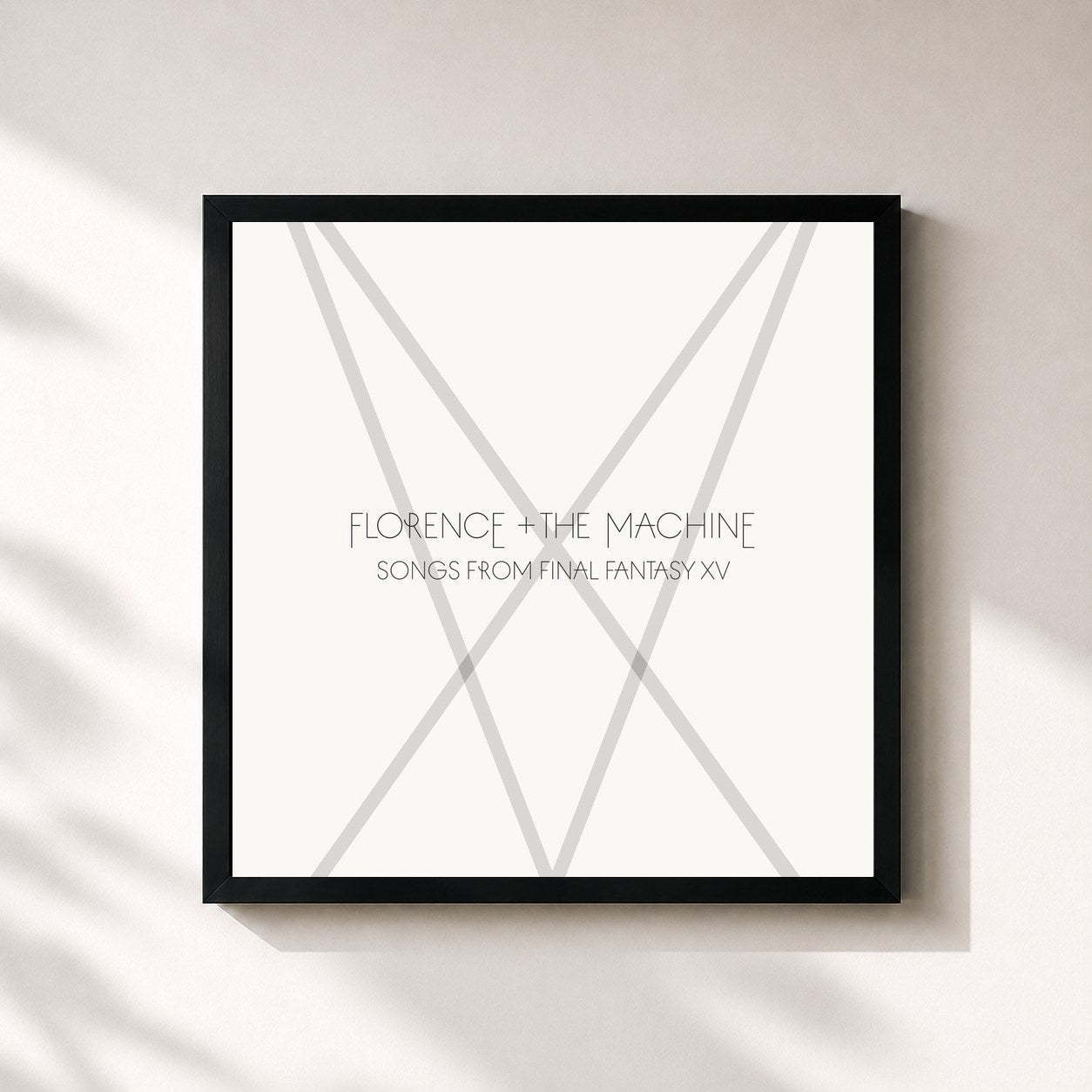 #noir Tableau carré de l'album Songs From Final Fantasy XV de Florence + The Machine, cadre noir 32x32 cm